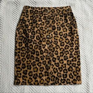 Ralph Lauren Cheetah Print linen pencil skirt